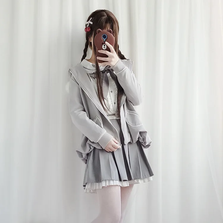 Winter Lolita dress soft sister student social daily uniform female college style two piece dress
Winter Lolita dress soft sister student social daily uniform female college style two piece dress