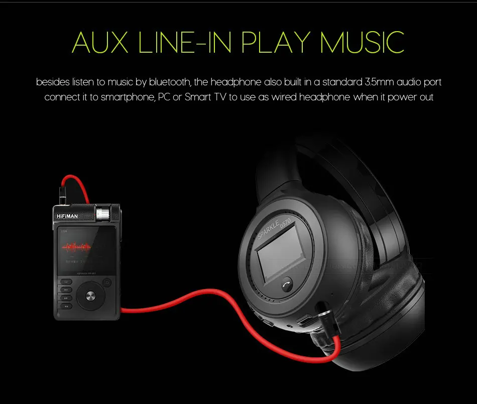 B570 Wireless Bluetooth Headphone HiFi Stereo Headset With Microphone FM Radio Micro SD Card Play for Iphone Samsung Xiaomi HTC