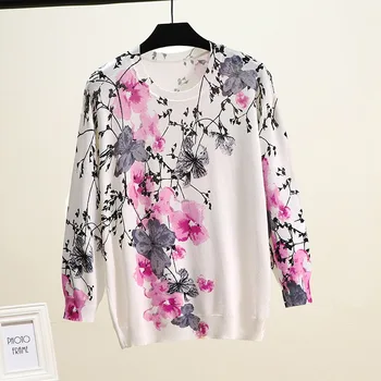 Summer Autumn Long-sleeved Women's Sweater Floral Print Casual Pullover Tops Elegant Sueter Mujer TS
Summer Autumn Long-sleeved Women's Sweater Floral Print Casual Pullover Tops Elegant Sueter Mujer TS