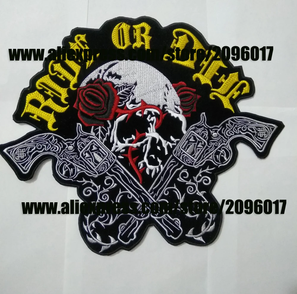 Top Quality Motorcycle Ride or Die Patches for Live to ride Jacket Vest badges sticker Embroidered Skull Double Gun Patches
Top Quality Motorcycle Ride or Die Patches for Live to ride Jacket Vest badges sticker Embroidered Skull Double Gun Patches