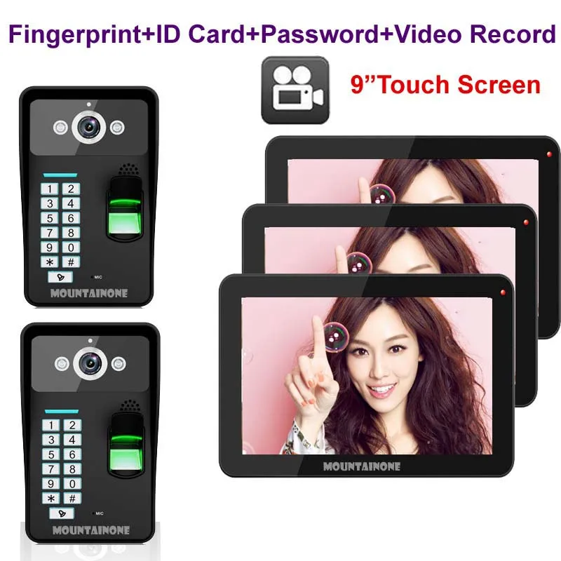 Security intercom 9"Touch Key Video Door Phone w/t Video Recording,1000TVL Outdoor Camera Fingerprint FRID Panel 2V3
Security intercom 9"Touch Key Video Door Phone w/t Video Recording,1000TVL Outdoor Camera Fingerprint FRID Panel 2V3