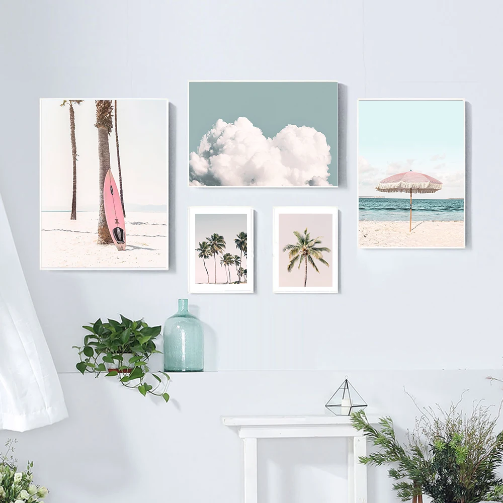 Tropical Palm tree Wall Art Red Surfboard Canvas Poster Nordic Beach Motivational Prints Painting Wall Picture for Living Room
Tropical Palm tree Wall Art Red Surfboard Canvas Poster Nordic Beach Motivational Prints Painting Wall Picture for Living Room