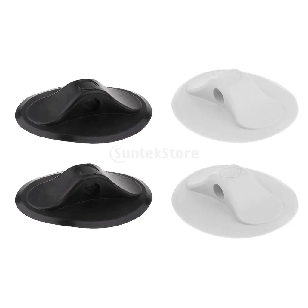 2x Durable Oval White/Black PVC Single Hole Rope Buckle Holder Clip Deck Mount for Inflatable Boat Kayak Canoe Rubber Dinghy | Спорт и