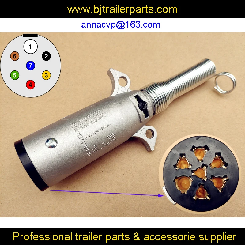 CVP 7-way Round Trailer Wiring connector with Cable Guard-trailer end trailer parts
CVP 7-way Round Trailer Wiring connector with Cable Guard-trailer end trailer parts