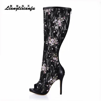 LLXF Sandals sexy Peep Toe shoes woman Knee-High Boots 12cm Thin Heels zapatos mujer Motorcycle pumps Stiletto Plus:35-42 43
LLXF Sandals sexy Peep Toe shoes woman Knee-High Boots 12cm Thin Heels zapatos mujer Motorcycle pumps Stiletto Plus:35-42 43