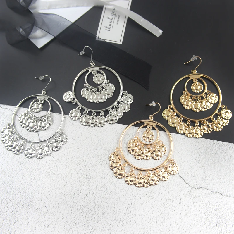 Hollow Round shape Scale Hanging sequins earring wave ring National wind earrings Personality fashion female charm jewelry
Hollow Round shape Scale Hanging sequins earring wave ring National wind earrings Personality fashion female charm jewelry