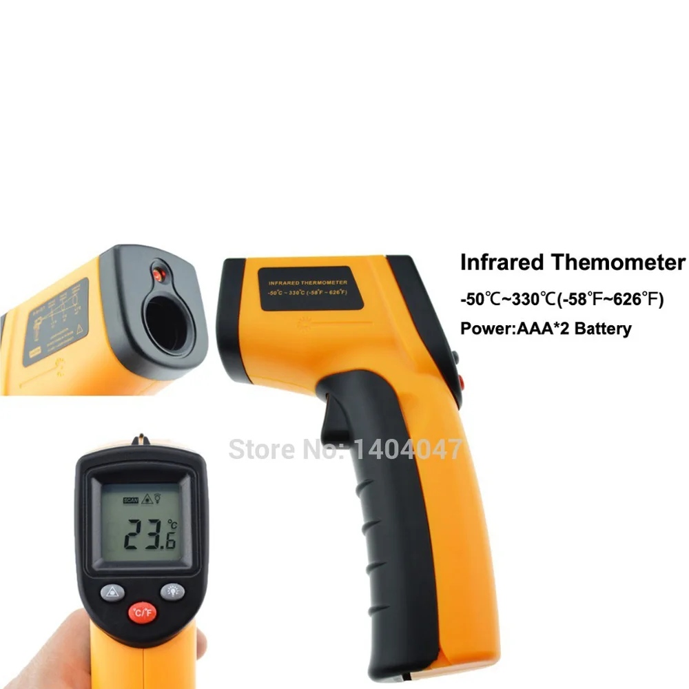 Non-Contact LCD IR Laser Infrared Digital Handheld Remote Temperature Thermometer Gun Point GM320 -50~380C
Non-Contact LCD IR Laser Infrared Digital Handheld Remote Temperature Thermometer Gun Point GM320 -50~380C