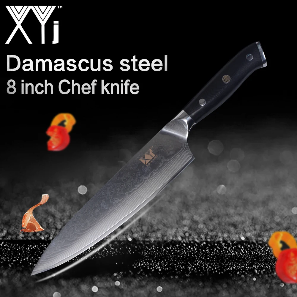 XYj Kitchen Knife Santoku Chef Japanese VG10 Steel Blade Damascus Kitchen Chef's Cooking Tool G10 Handle Knives New Arrival 2019
XYj Kitchen Knife Santoku Chef Japanese VG10 Steel Blade Damascus Kitchen Chef's Cooking Tool G10 Handle Knives New Arrival 2019