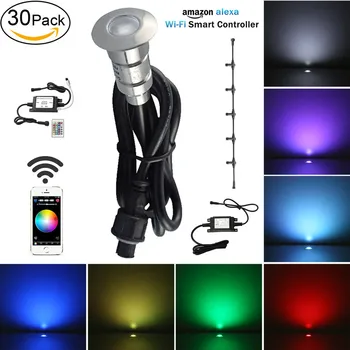 30X RGB Smart WIFI Controller Timer 24mm 12V IP67 Outdoor Garden Yard Patio Terrace Kitchen Stair Step LED Deck Rail Lights Set
30X RGB Smart WIFI Controller Timer 24mm 12V IP67 Outdoor Garden Yard Patio Terrace Kitchen Stair Step LED Deck Rail Lights Set