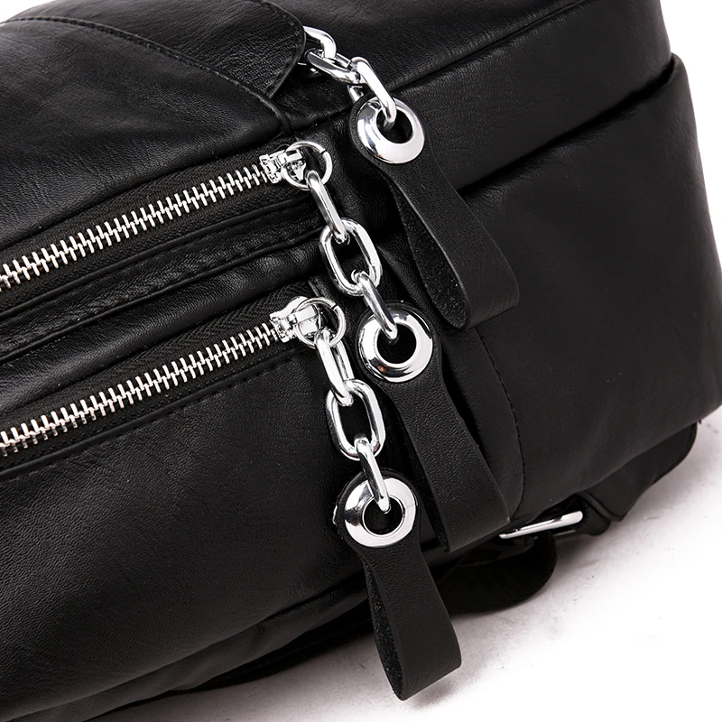 Высококачественная кожаная женская сумка рюкзак школьный для девочек