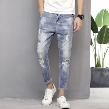 2019 Brand Jeans Men Fashion Ripped Dark Wash Slim Fit Denim Trousers Plus Size Skinny Jeans Men High Quality plus size
2019 Brand Jeans Men Fashion Ripped Dark Wash Slim Fit Denim Trousers Plus Size Skinny Jeans Men High Quality plus size