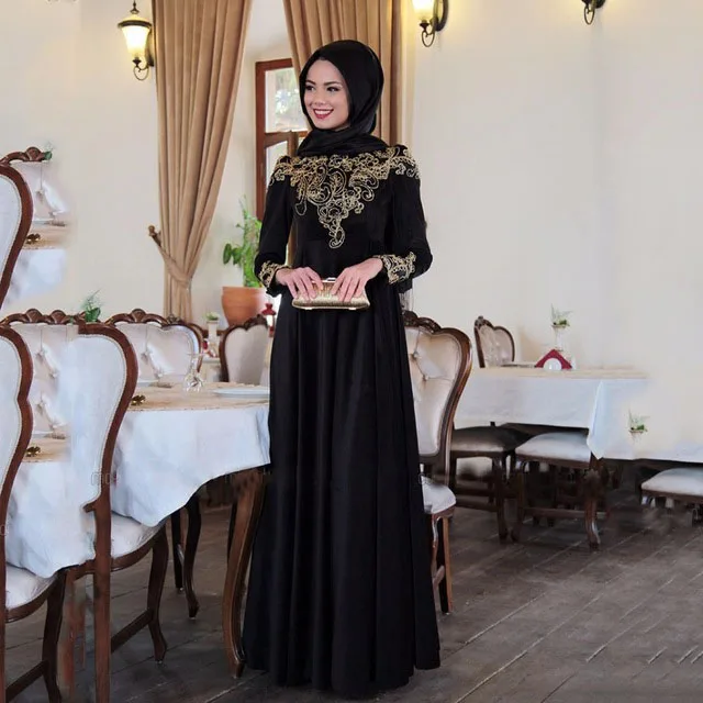 Black Velour Long Sleeve Muslim Evening Dress 2017 Hijab Islamic Abaya Kaftan High Neck Appliques A-Line Evening Gown Prom Dress
Black Velour Long Sleeve Muslim Evening Dress 2017 Hijab Islamic Abaya Kaftan High Neck Appliques A-Line Evening Gown Prom Dress