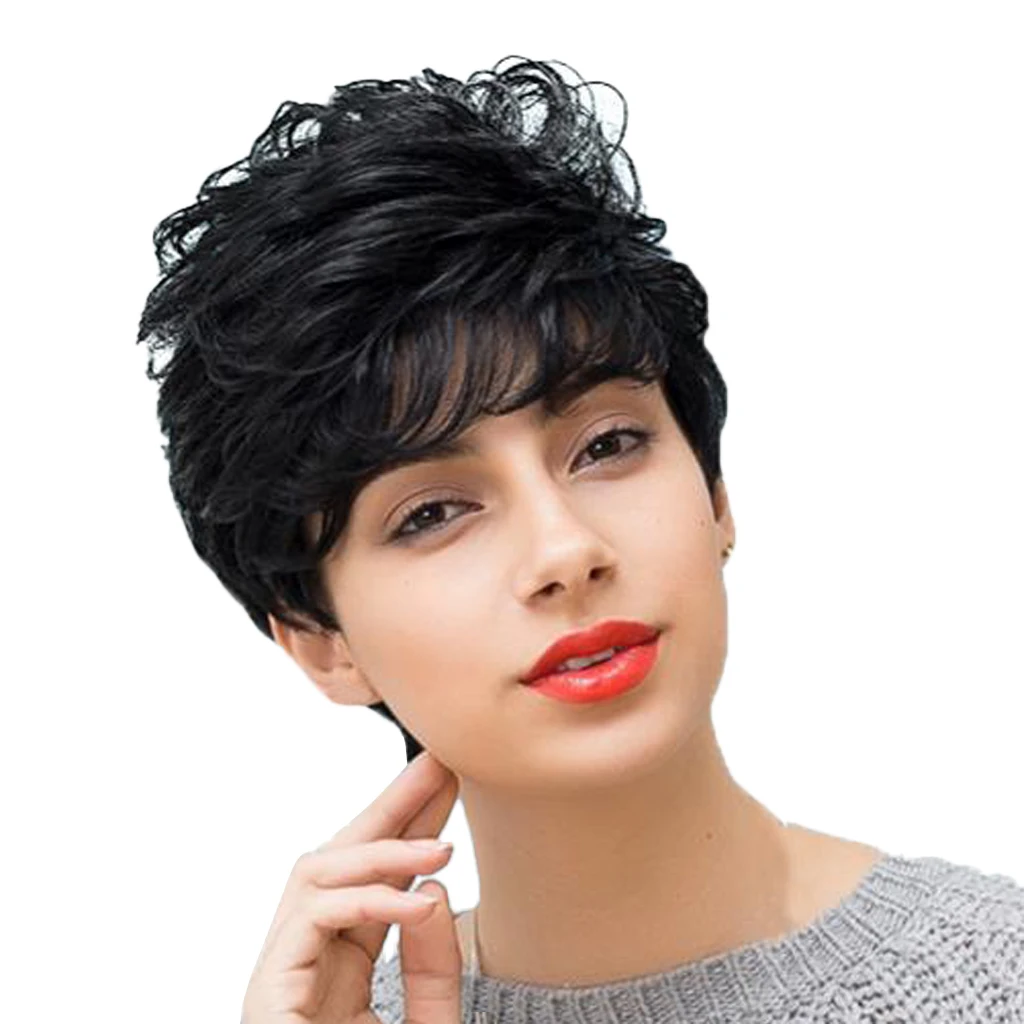 22cm Women Short Curly Straight Wig Pixie Cute Cut Real Human Hair Wig with Neat Bangs Natural Looking Balck
22cm Women Short Curly Straight Wig Pixie Cute Cut Real Human Hair Wig with Neat Bangs Natural Looking Balck