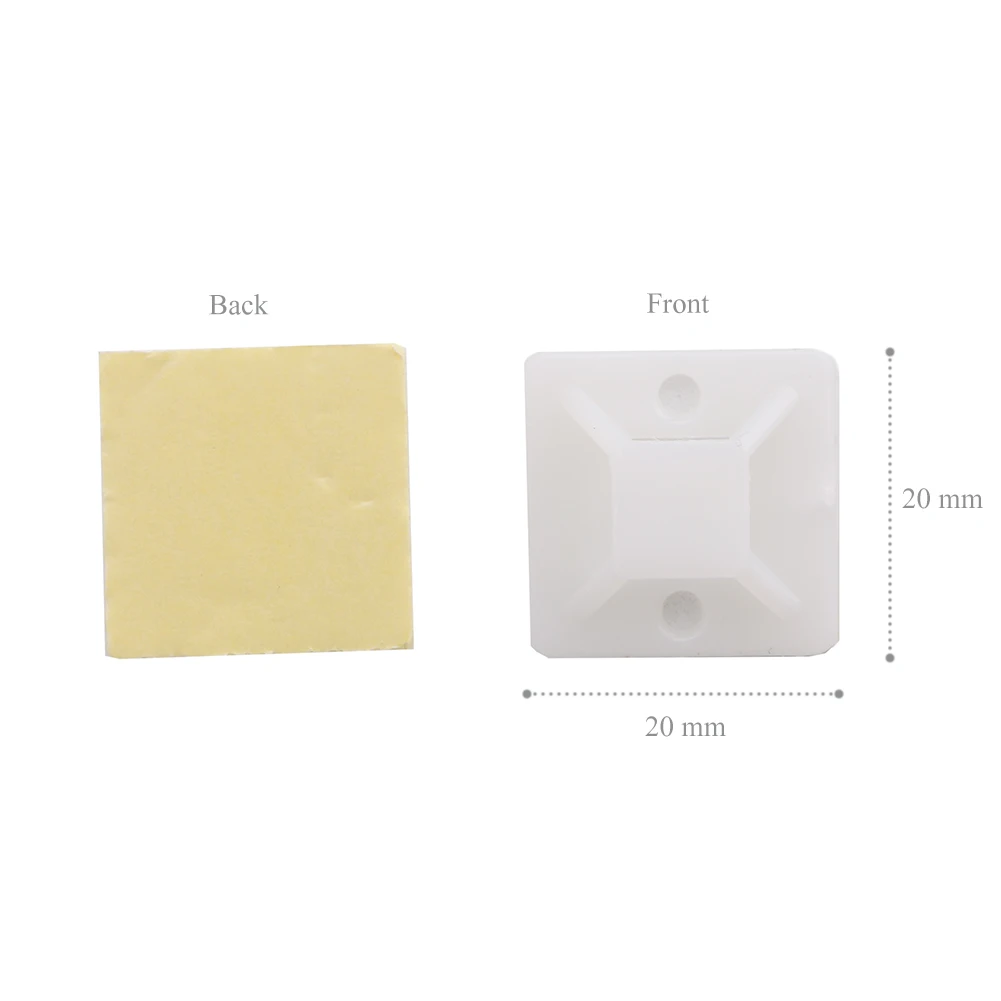100pcs Wire Cable Zip Tie Holder Self Adhesive Mounting Base Clamp Clip Retardant 20mm x 20mm
100pcs Wire Cable Zip Tie Holder Self Adhesive Mounting Base Clamp Clip Retardant 20mm x 20mm