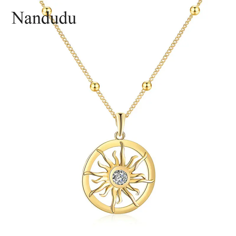 Nandudu New Sun Flower Necklace Pendant Crystal Charming Gold Color Rope Chain For Women Party Chic Jewelry Gift CN533
Nandudu New Sun Flower Necklace Pendant Crystal Charming Gold Color Rope Chain For Women Party Chic Jewelry Gift CN533