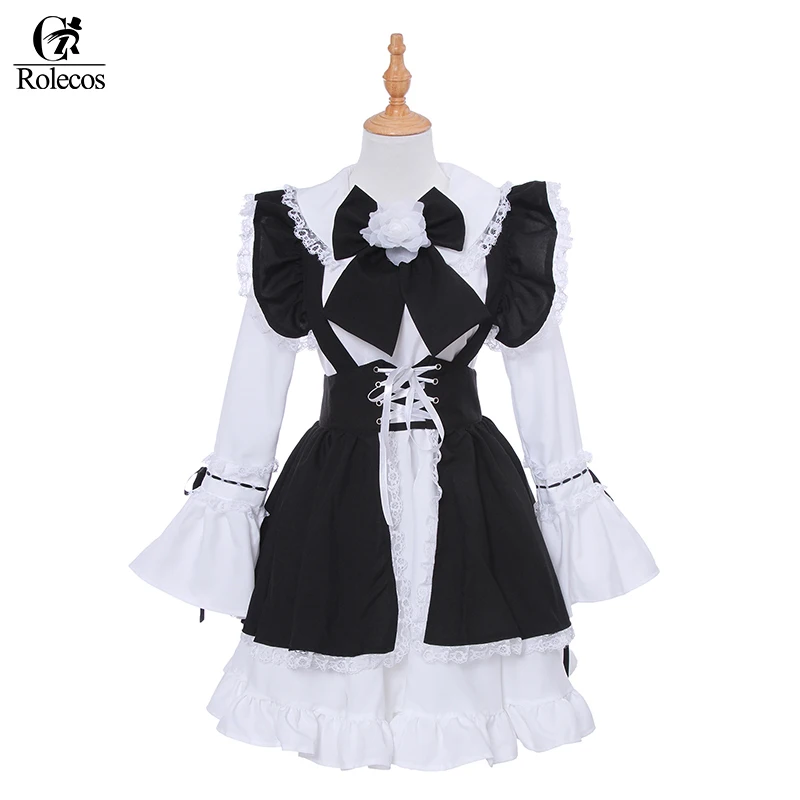 Rolecos Brand Black and White Japanese Maid Dress Maid Cosplay Costume Sweet Girl Gothic Lolita Dress with Big Bow Tie
Rolecos Brand Black and White Japanese Maid Dress Maid Cosplay Costume Sweet Girl Gothic Lolita Dress with Big Bow Tie