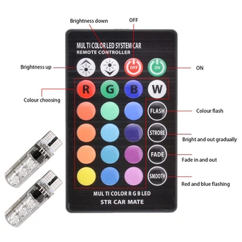 YSY 4PCS 2set Waterproof 194 T10 Silica Gel LED Bulbs with RGB Remote Controller Cree Chip 5050 6smd For Car
YSY 4PCS 2set Waterproof 194 T10 Silica Gel LED Bulbs with RGB Remote Controller Cree Chip 5050 6smd For Car