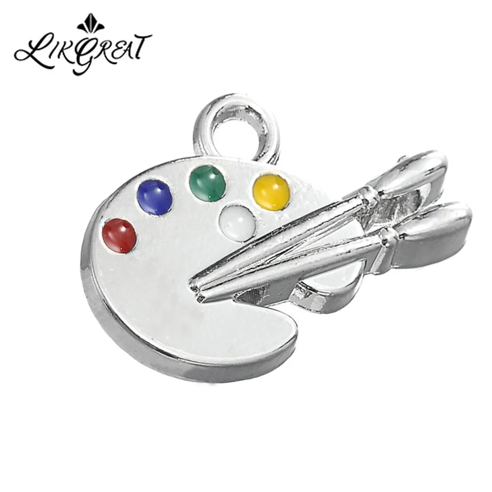LIKGREAT Multicolor Enamel Artist Paint Palette and Paint Brush Charms for DIY Necklace Bracelets Jewelry Making Accessories
LIKGREAT Multicolor Enamel Artist Paint Palette and Paint Brush Charms for DIY Necklace Bracelets Jewelry Making Accessories