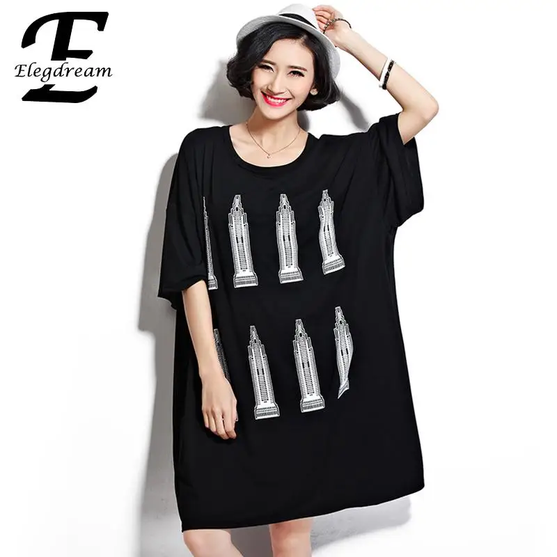 Elegdream Oversized Clothing Fashion Print Black T-Shirt Women Long Top Tee Tunic Ladies Casual Loose Cotton Shirt Vestido Blusa
Elegdream Oversized Clothing Fashion Print Black T-Shirt Women Long Top Tee Tunic Ladies Casual Loose Cotton Shirt Vestido Blusa