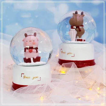 Nordic Elk Crystal Ball Music Box Snow Globe With Colorful Lights Snowball Resin Decorative Crafts Birthday Gift Home Decoration 
Nordic Elk Crystal Ball Music Box Snow Globe With Colorful Lights Snowball Resin Decorative Crafts Birthday Gift Home Decoration