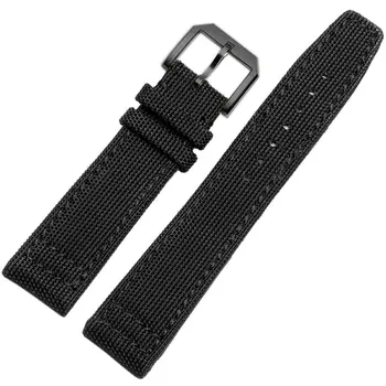 

Nylon+Genuine Leather Watchbands Belt Black Green Watc Band Strap With Steel black Buckle For I wc 20mm 21mm 22mm Exempt postage