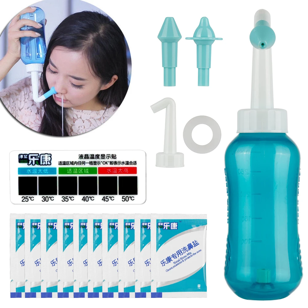 Nasal Cleaner Set Nasal Irrigator Saline Spray Sinus Allergies Relief Neti Pot Kit with Salt and Temperature Stickers Toiletry
Nasal Cleaner Set Nasal Irrigator Saline Spray Sinus Allergies Relief Neti Pot Kit with Salt and Temperature Stickers Toiletry
