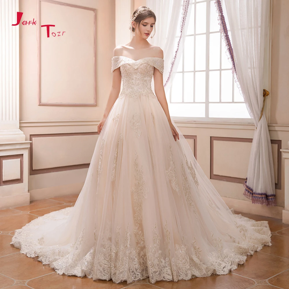 2019 Newest Boat Neck A-line Wedding Dresses Luxury Robe de Mariee Ivory Tulle Sequined Appliques Bride Dress Vintage Trouwjurk
2019 Newest Boat Neck A-line Wedding Dresses Luxury Robe de Mariee Ivory Tulle Sequined Appliques Bride Dress Vintage Trouwjurk