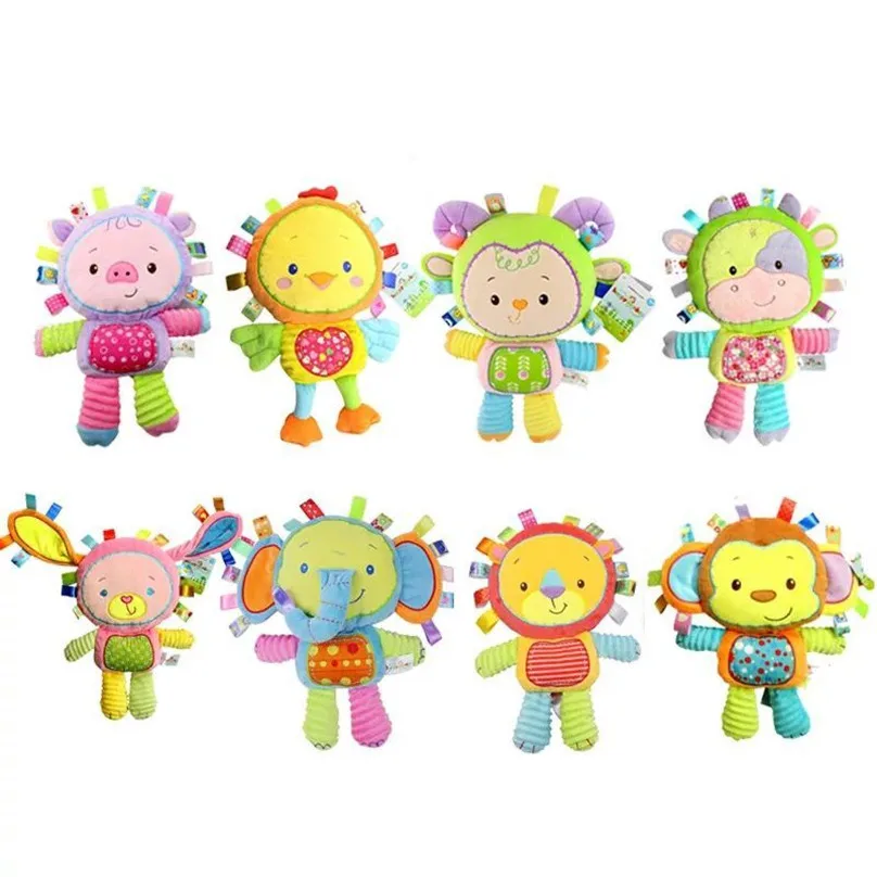 1pieces/lot baby toys cartoon animal pig rabbit duck dog monkey lion puzzle Ring bell plush doll Children's toys calm gift
1pieces/lot baby toys cartoon animal pig rabbit duck dog monkey lion puzzle Ring bell plush doll Children's toys calm gift
