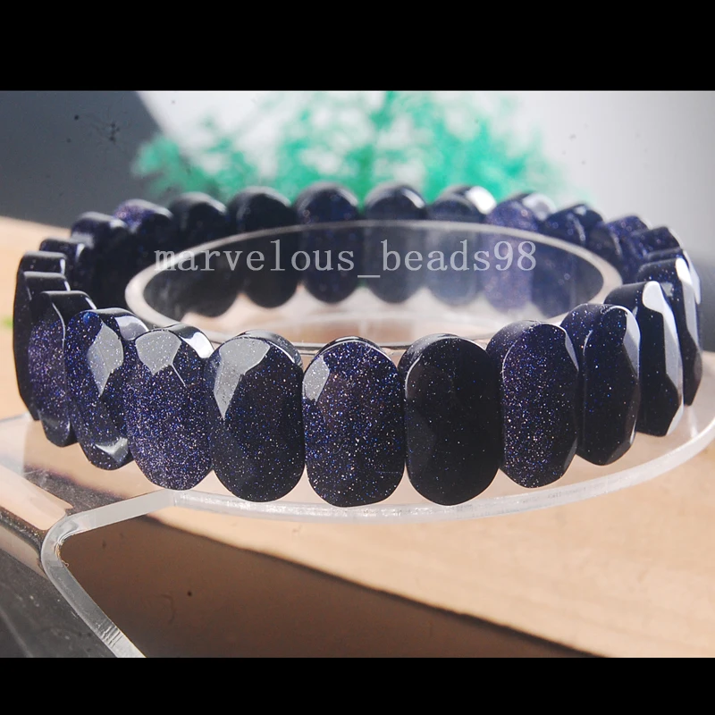 Free shipping Fashion Jewelry 9x14mm Faceted Blue Goldstone Oval Women MenStretch Bracelet 7.5" G7540
Free shipping Fashion Jewelry 9x14mm Faceted Blue Goldstone Oval Women MenStretch Bracelet 7.5" G7540