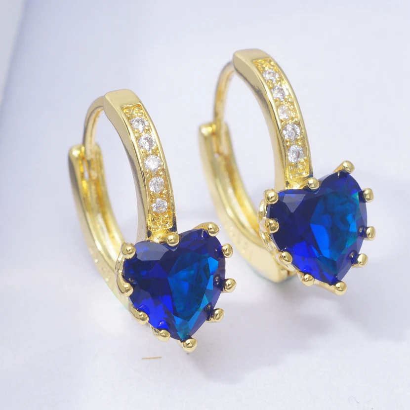 Earings classic heart gold filled hoop earrings for women blue crystal zircon fashion jewelry brincos pendientes mujer moda 2019
Earings classic heart gold filled hoop earrings for women blue crystal zircon fashion jewelry brincos pendientes mujer moda 2019