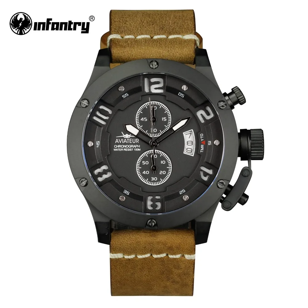 INFANTRY Military Watch Men Chronograph Waterproof Mens Watches Top Brand Luxury Pilot Leather Watch for Men Relogio Masculino
INFANTRY Military Watch Men Chronograph Waterproof Mens Watches Top Brand Luxury Pilot Leather Watch for Men Relogio Masculino