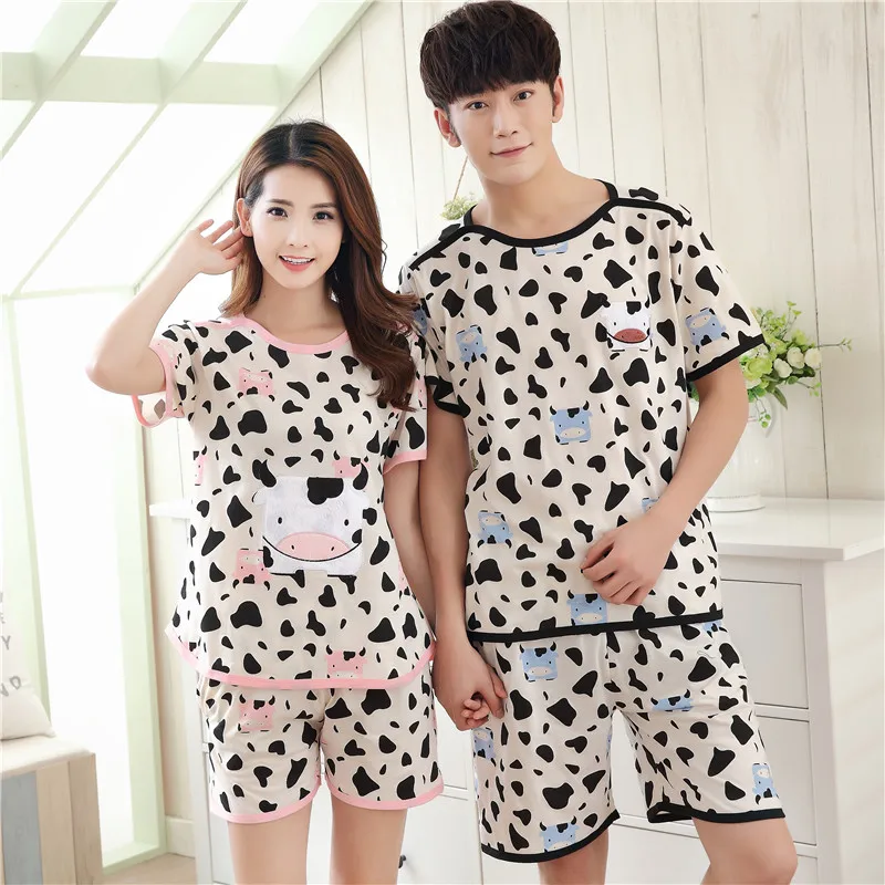 Brand New Summer Cotton Couples Pajamas Sets Cartoon Cow Men's Pajamas Sweet Girls Lounge Women Pyjama femme 3XL Home Clothing
Brand New Summer Cotton Couples Pajamas Sets Cartoon Cow Men's Pajamas Sweet Girls Lounge Women Pyjama femme 3XL Home Clothing