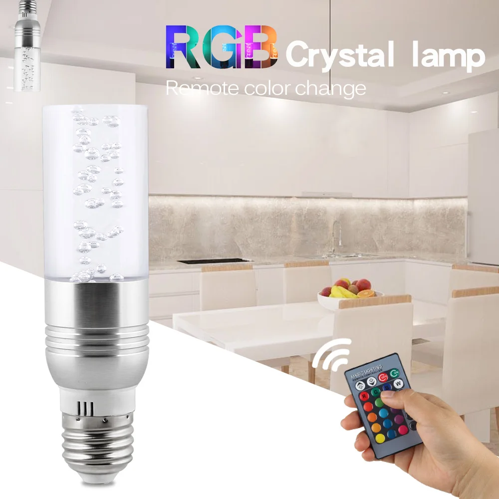 Crystal Led light E27 3W RGB led bulb AC85-265V RGB 16 color change led bulb lamp with remote controller
Crystal Led light E27 3W RGB led bulb AC85-265V RGB 16 color change led bulb lamp with remote controller