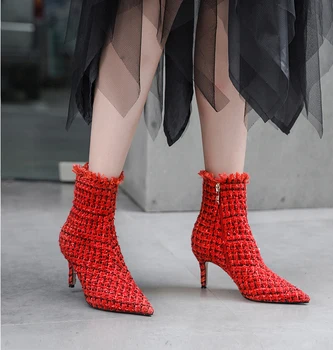 Autumn Womens Ankle Boots Sexy Party Wedding Women High Heel Shoes Casual Fashion Pointed Toe Ladies Spike Heels Low Heel 7cm 
Autumn Womens Ankle Boots Sexy Party Wedding Women High Heel Shoes Casual Fashion Pointed Toe Ladies Spike Heels Low Heel 7cm