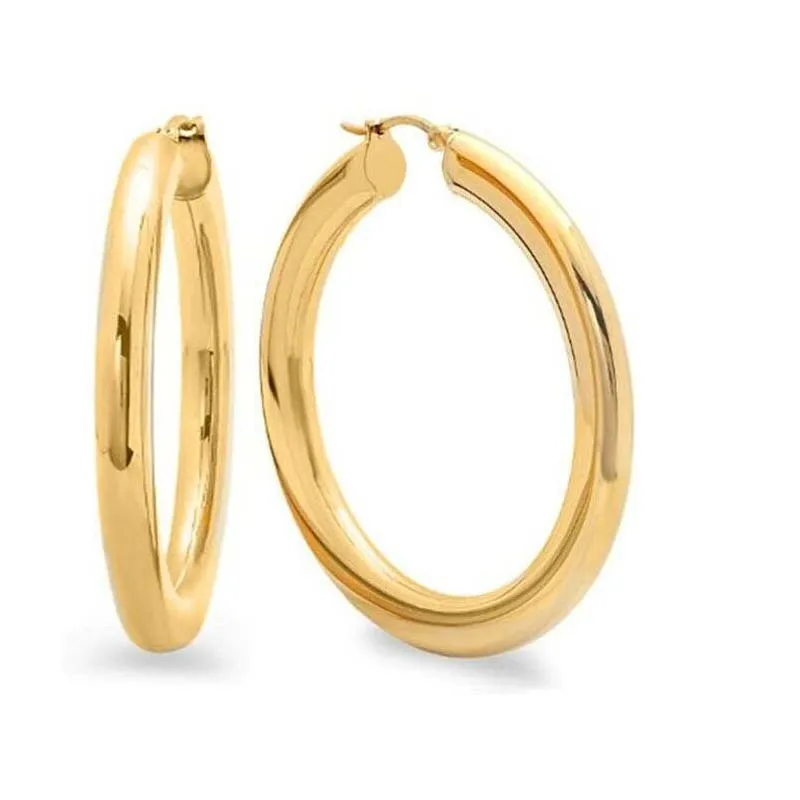 New Trendy 4mm Thickness Stainless Steel Hoop Earrings Gold Tone Surgical 316L Round Shape Stainless Steel Hoop Earrings
New Trendy 4mm Thickness Stainless Steel Hoop Earrings Gold Tone Surgical 316L Round Shape Stainless Steel Hoop Earrings