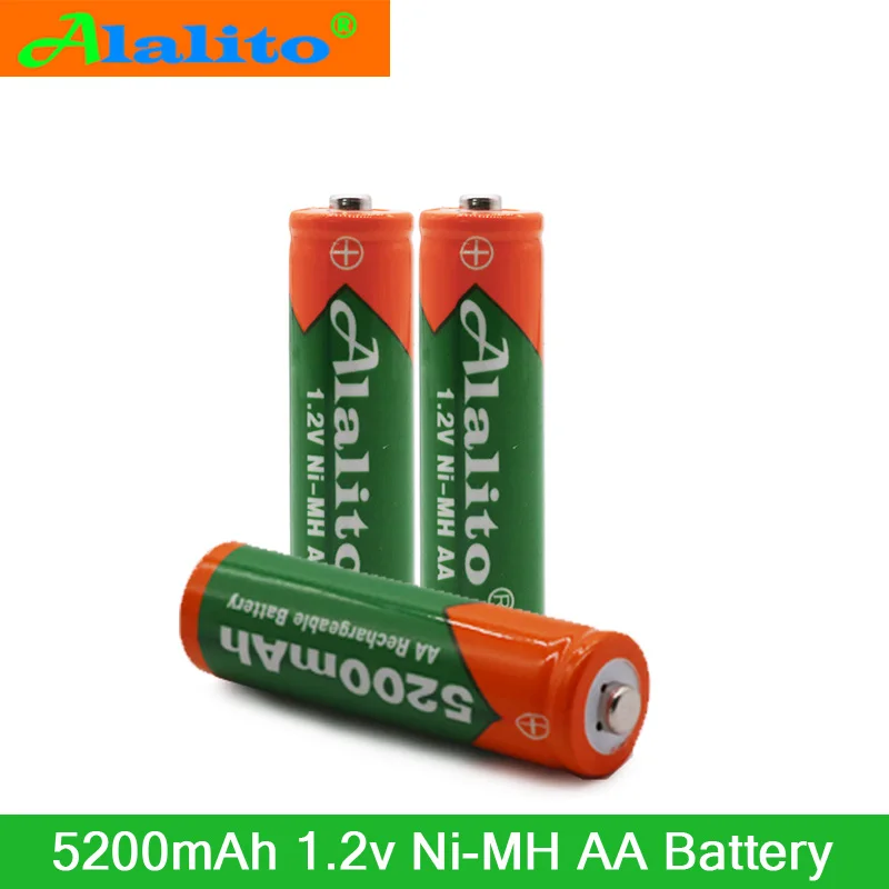Фото 4-20PCS Alalito 1.2V 5200mAh NI MH AA Pre-Charged Rechargeable Batteries Ni-MH aa Battery For Toys CameraMicrophone | Электроника