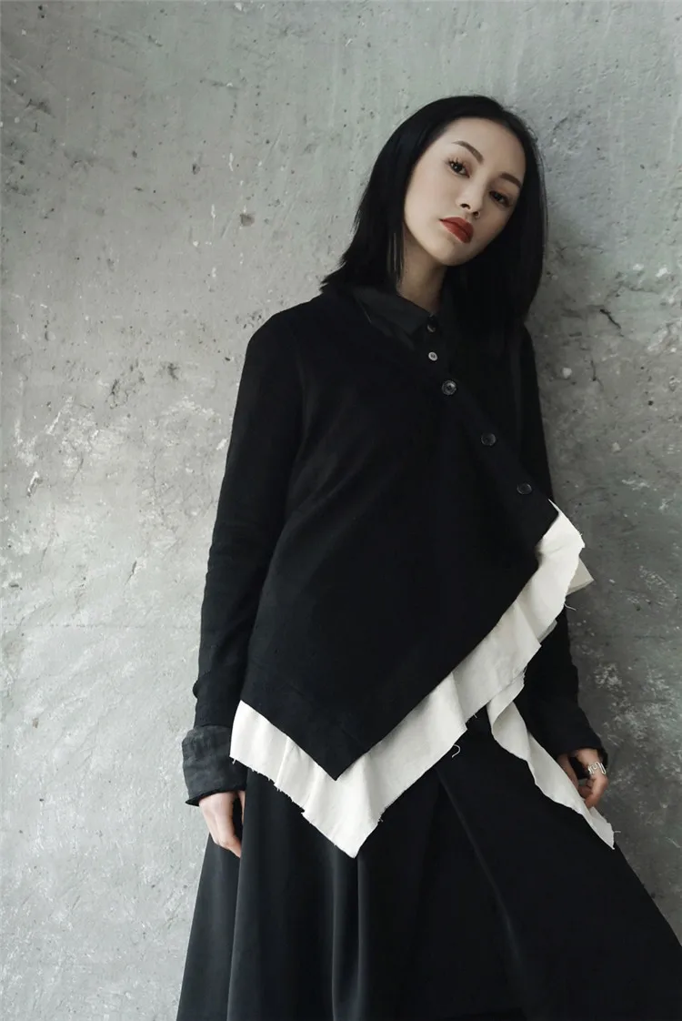 Cakucool New Autumn Cardigans Women Faux Two Piece Knit Jacket Gothic Japan Designer Holes Asymmetric Sweater Open Stitch Femme
Cakucool New Autumn Cardigans Women Faux Two Piece Knit Jacket Gothic Japan Designer Holes Asymmetric Sweater Open Stitch Femme