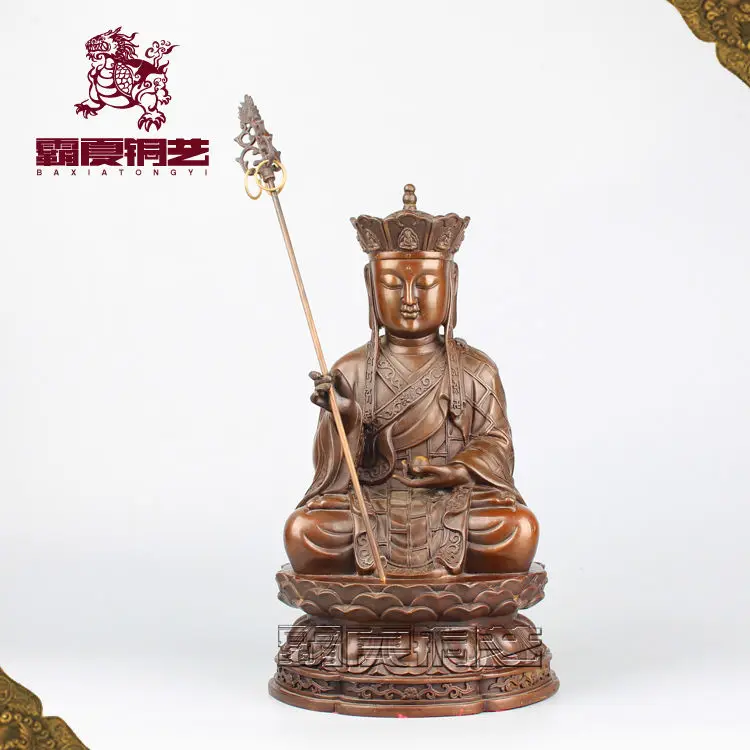 13 дюймов Китай Ksitigarbha Bodhisattva Tang Seng Monk Бронзовая статуэтка Будды|statue bronze|statue chinastatues