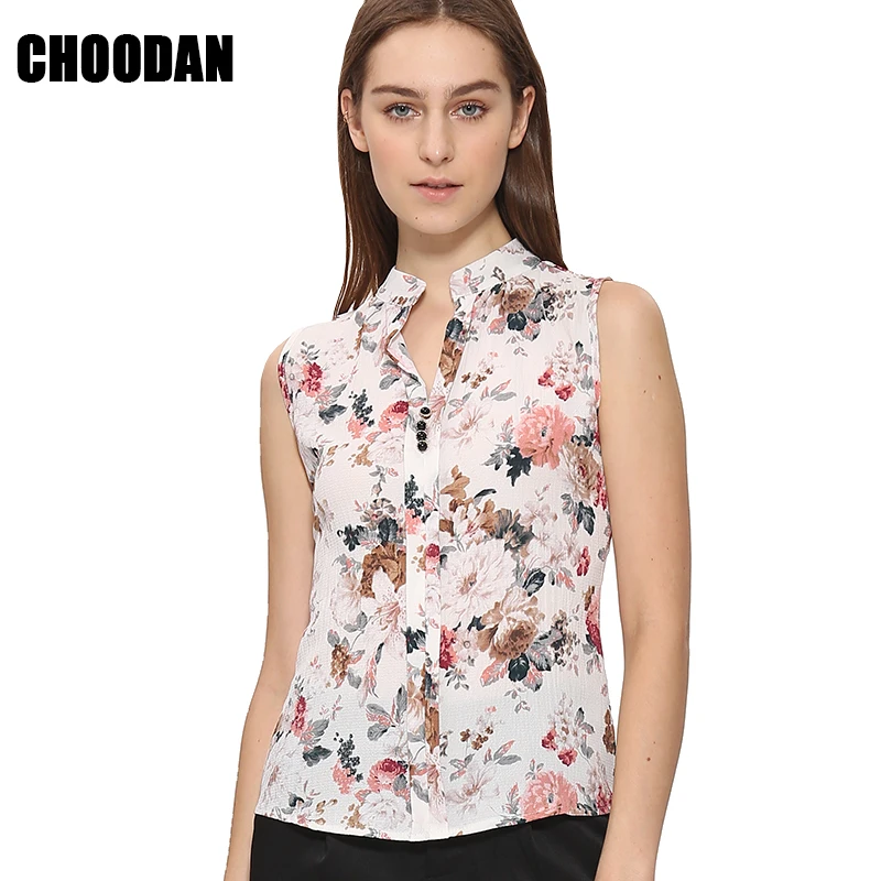 Sleeveless Blouse Shirt Women Floral Flower Printed Tops New Fashion 2018 Summer Style Casual Stand Collar Button Shirts Female
Sleeveless Blouse Shirt Women Floral Flower Printed Tops New Fashion 2018 Summer Style Casual Stand Collar Button Shirts Female