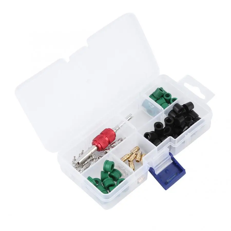 71pcs Car Air Conditioning Repair Kit Valve Core Remover Installer Assortment Garage Tools Tire Repair Automobiles
71pcs Car Air Conditioning Repair Kit Valve Core Remover Installer Assortment Garage Tools Tire Repair Automobiles