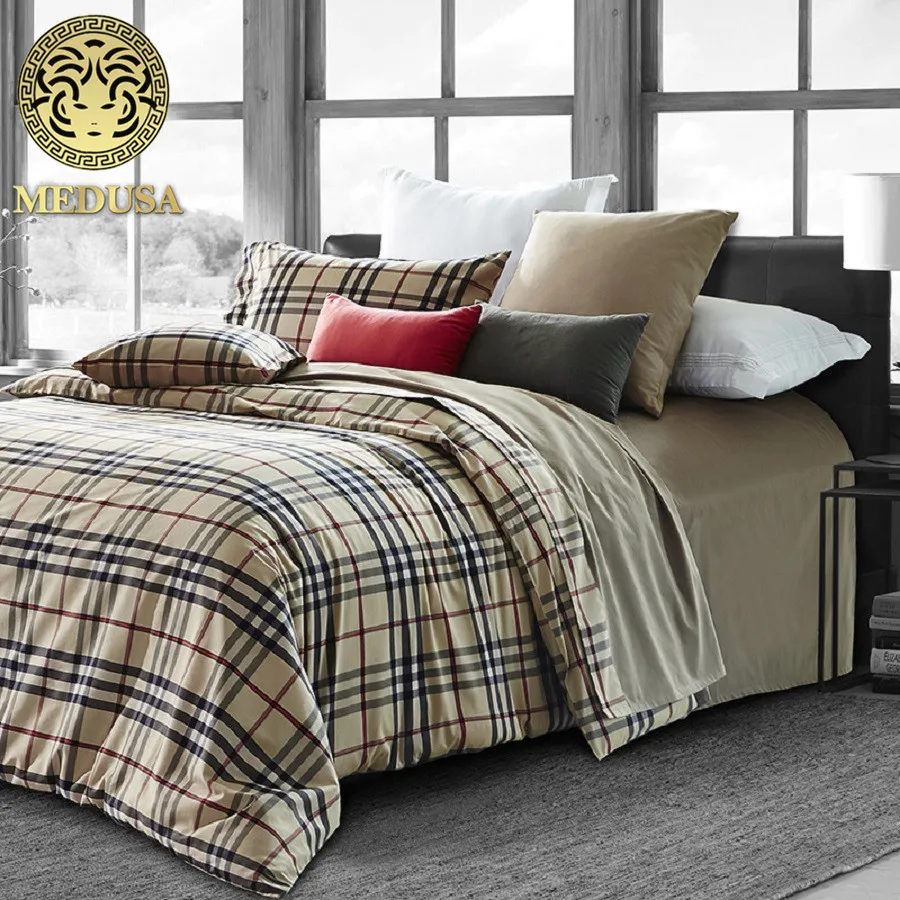 Medusa 60s egyptian cotton sateen plaid Bedding set duvet cover bed sheet pillows case 4pcs king queen size
Medusa 60s egyptian cotton sateen plaid Bedding set duvet cover bed sheet pillows case 4pcs king queen size