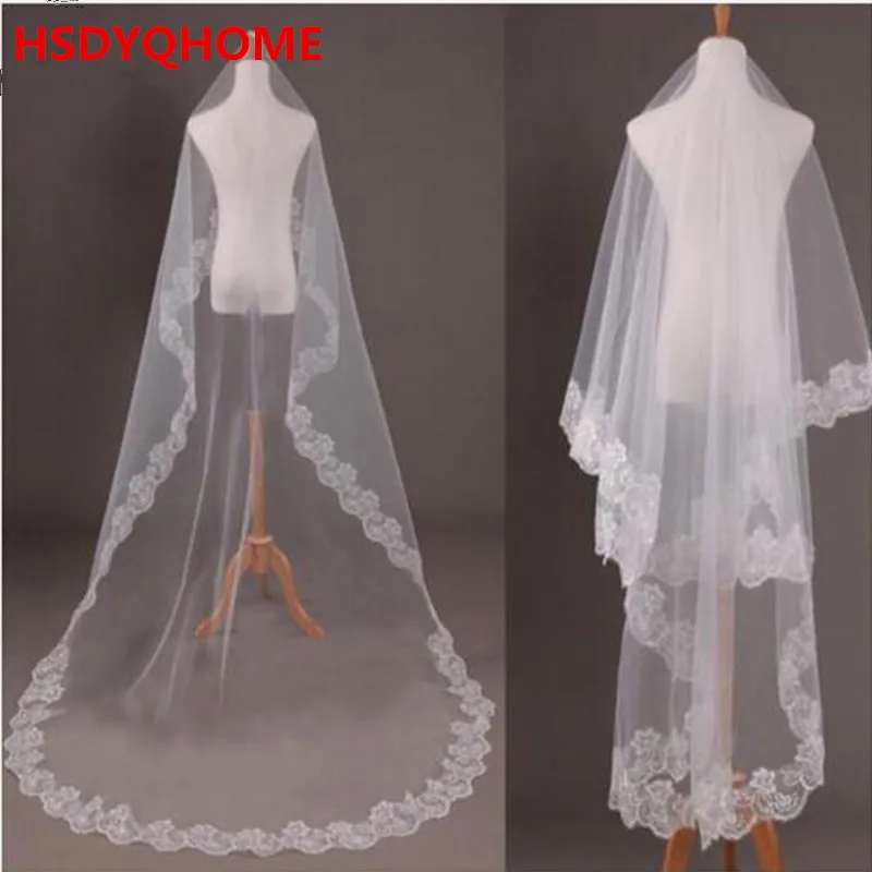 Free shipping White Ivory Color Appliques Tulle Long Veil Wedding Veil Lace Appliques Bridal Veil Elegant
Free shipping White Ivory Color Appliques Tulle Long Veil Wedding Veil Lace Appliques Bridal Veil Elegant