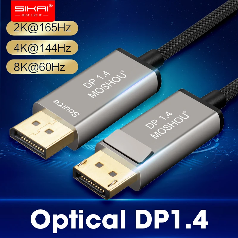MOSHOU Optical DP 1.4 Cables Displayport Fiber HDR 8K@60Hz 4K@144Hz 32.4Gbps 1M 2M 3M 5M 8M 10M Displayport Optical Cables
MOSHOU Optical DP 1.4 Cables Displayport Fiber HDR 8K@60Hz 4K@144Hz 32.4Gbps 1M 2M 3M 5M 8M 10M Displayport Optical Cables