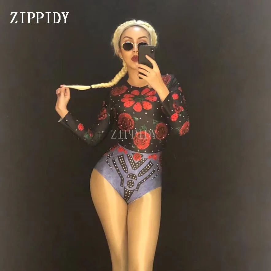 Women Nightclub Party Stretch Flower Rhinestones Bodysuit Sexy Dance Leotard Performance Sexy Costume YOUDU
Women Nightclub Party Stretch Flower Rhinestones Bodysuit Sexy Dance Leotard Performance Sexy Costume YOUDU
