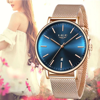 Women Watches LIGE Luxury Brand Fashion Quartz Ladies Rhinestone Watch Dress Wrist Watch Simple Blue Clock Relogio Feminino+Box
Women Watches LIGE Luxury Brand Fashion Quartz Ladies Rhinestone Watch Dress Wrist Watch Simple Blue Clock Relogio Feminino+Box