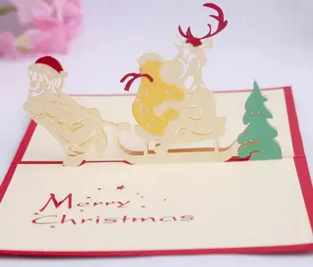 10pcs Santa Claus Sled Handmade Kirigami Origami 3D Pop UP Greeting Cards Invitation Postcard For Birthday Christmas Party Gift
10pcs Santa Claus Sled Handmade Kirigami Origami 3D Pop UP Greeting Cards Invitation Postcard For Birthday Christmas Party Gift