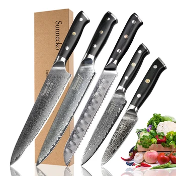 SUNNECKO High Quality Chef Bread Utility Paring Knife Damascus Steel Japanese VG10 Kitchen Knives G10 Handle Damascus Chef Knife
SUNNECKO High Quality Chef Bread Utility Paring Knife Damascus Steel Japanese VG10 Kitchen Knives G10 Handle Damascus Chef Knife