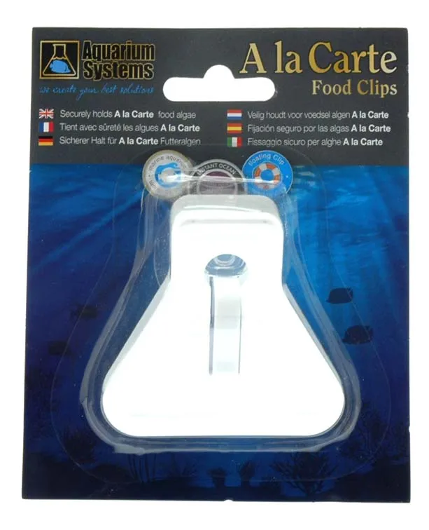 Fish food feeder clip Securely holds A la Carte food algae aquarium system made in France
Fish food feeder clip Securely holds A la Carte food algae aquarium system made in France