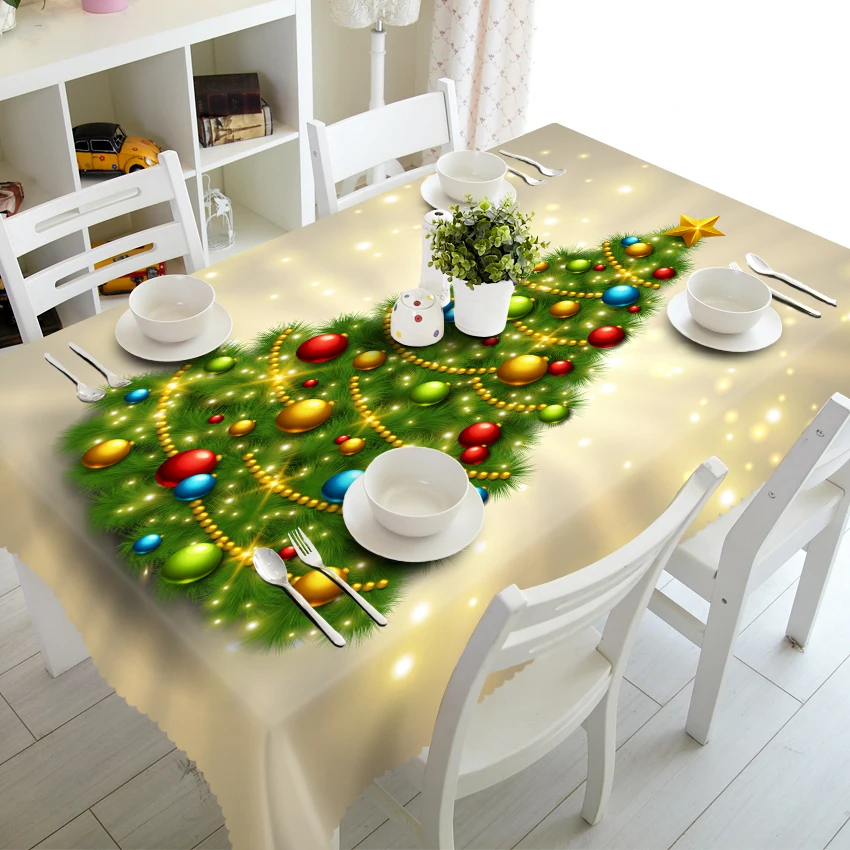 3D Tablecloth Merry Christmas Luminous Christmas Tree Pattern Waterproof Thicken Rectangular and Round Table Cloth for Wedding
3D Tablecloth Merry Christmas Luminous Christmas Tree Pattern Waterproof Thicken Rectangular and Round Table Cloth for Wedding