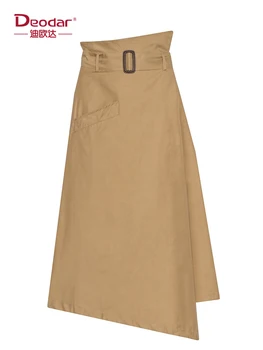Deodar Europe And The United States Simple Commuter High Waist Belt Asymmetric A-Type Loose Hem Cover Meat Skirt
Deodar Europe And The United States Simple Commuter High Waist Belt Asymmetric A-Type Loose Hem Cover Meat Skirt